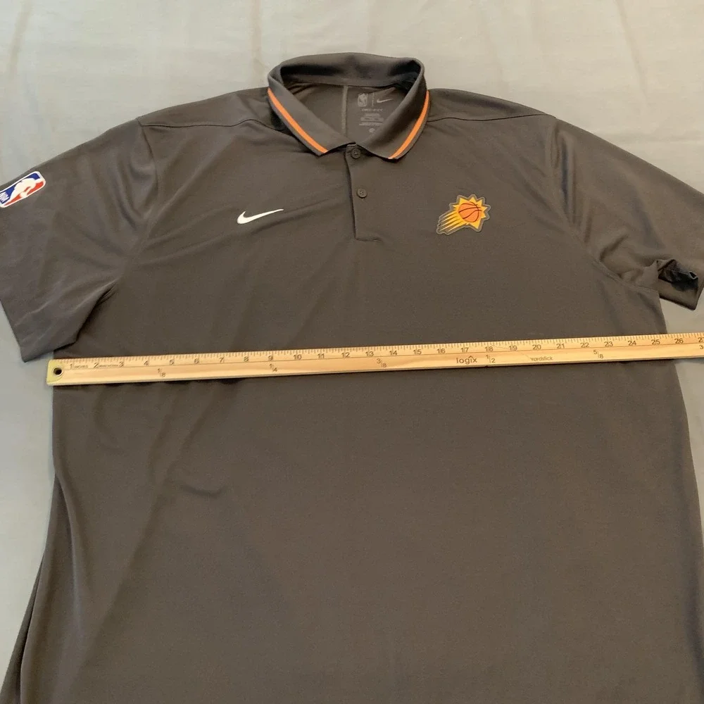 Phoenix Suns Shirt Mens 2XL Gray NBA‎ Basketball Nike Dri Fit Polo Short Sleeve